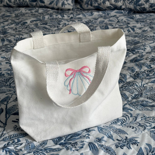 Clam Shell Mini Tote Bag - with Monogram