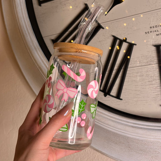 Peppermint Christmas Glass