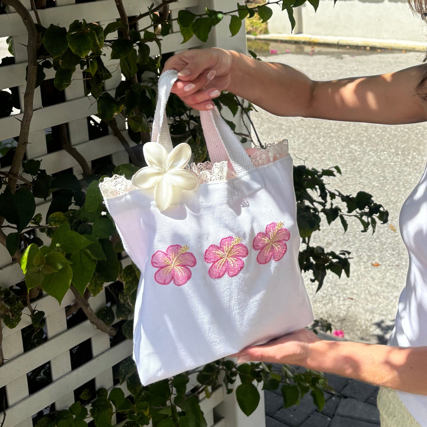 Baby Hibiscus Mini Tote Bag