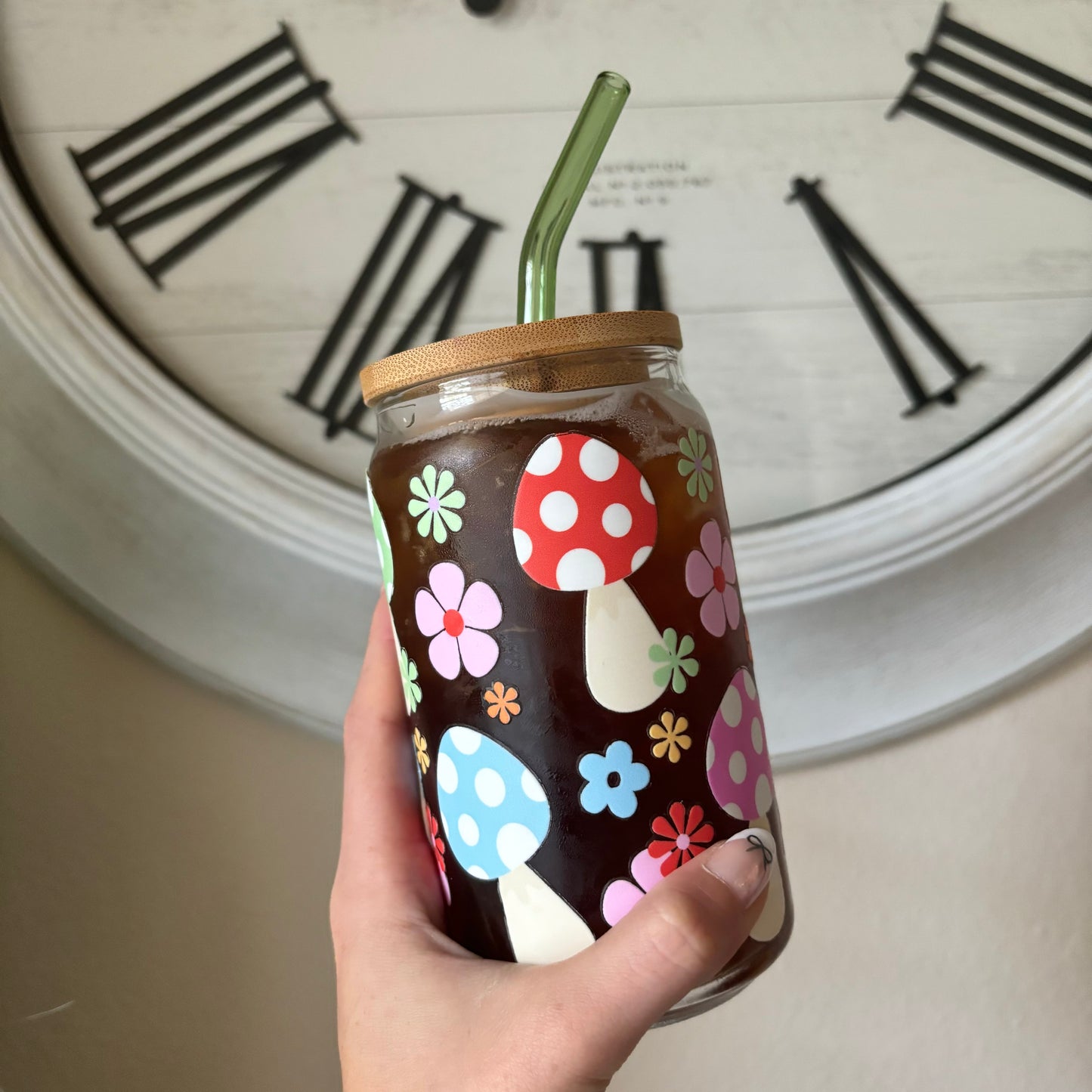 Mushroom Garden Glass