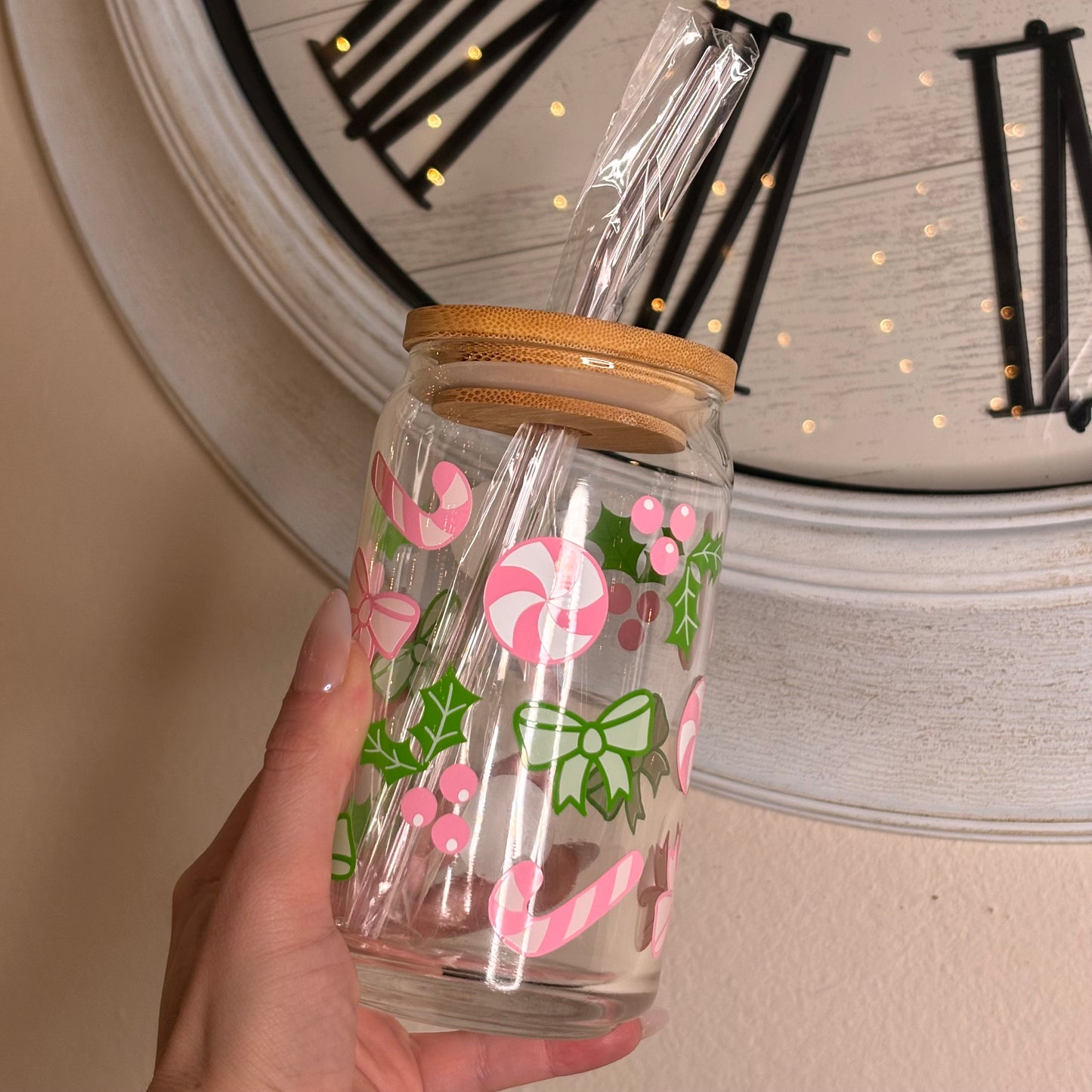 Peppermint Christmas Glass