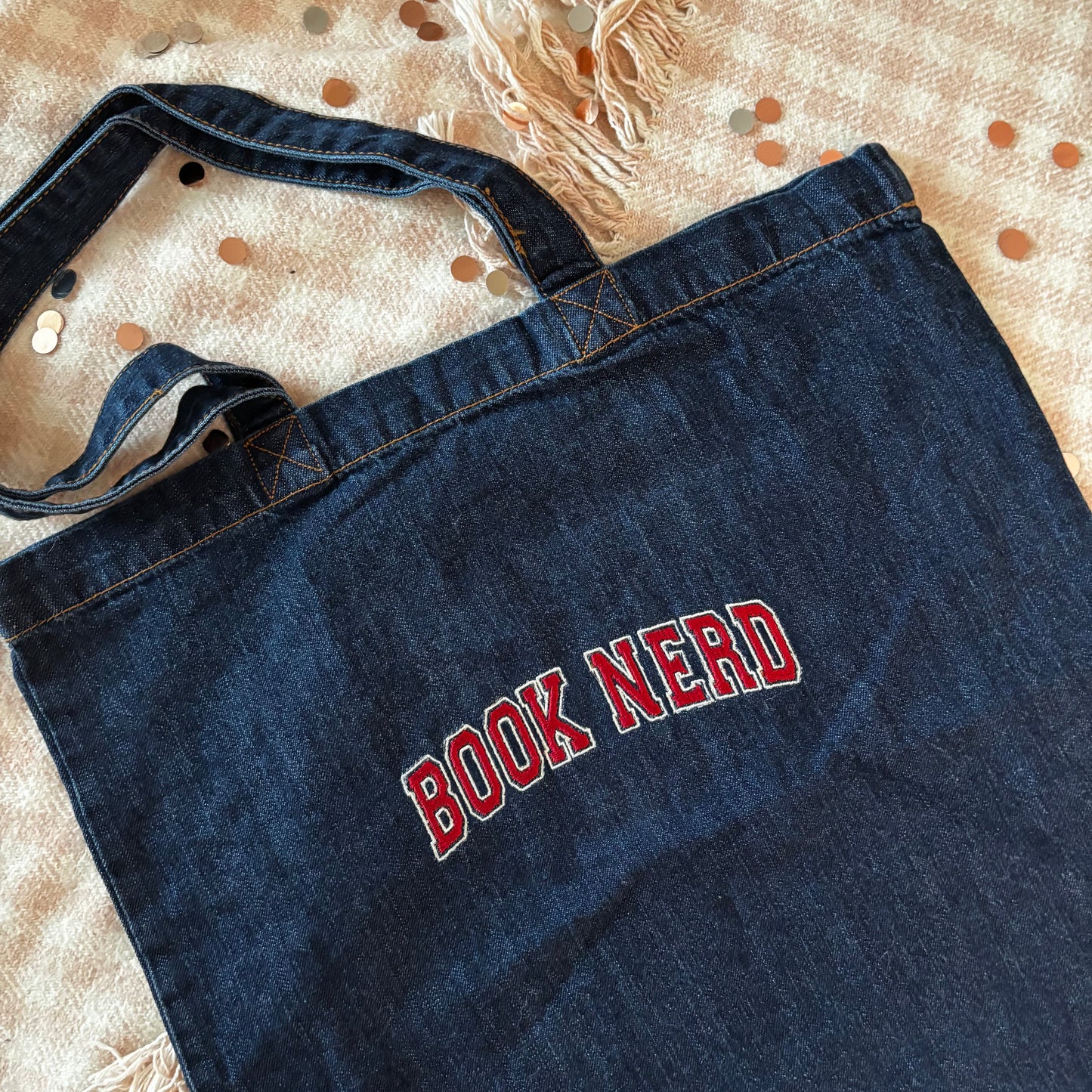Book Nerd Denim Tote