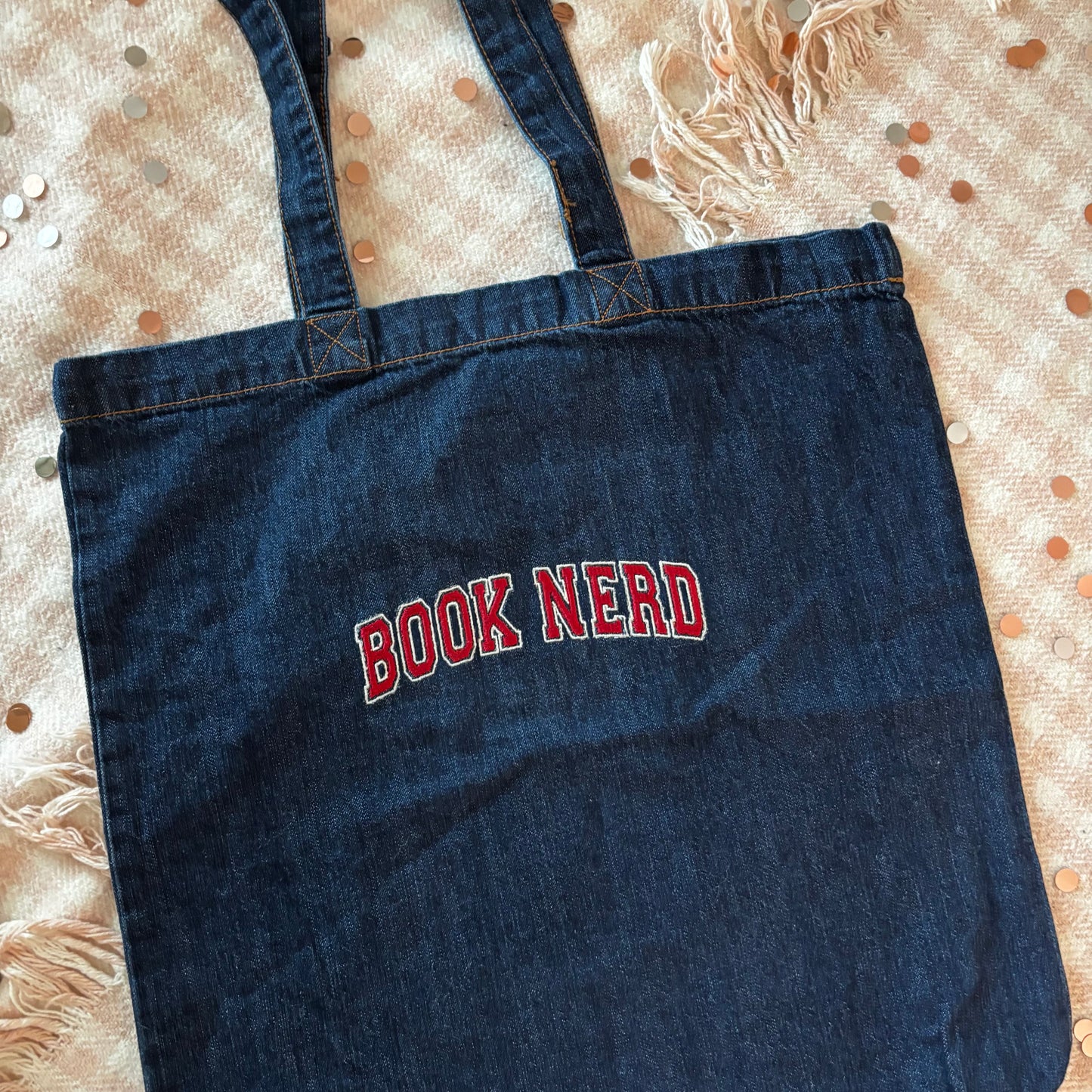 Book Nerd Denim Tote