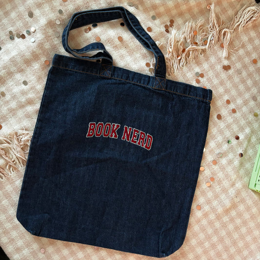 Book Nerd Denim Tote