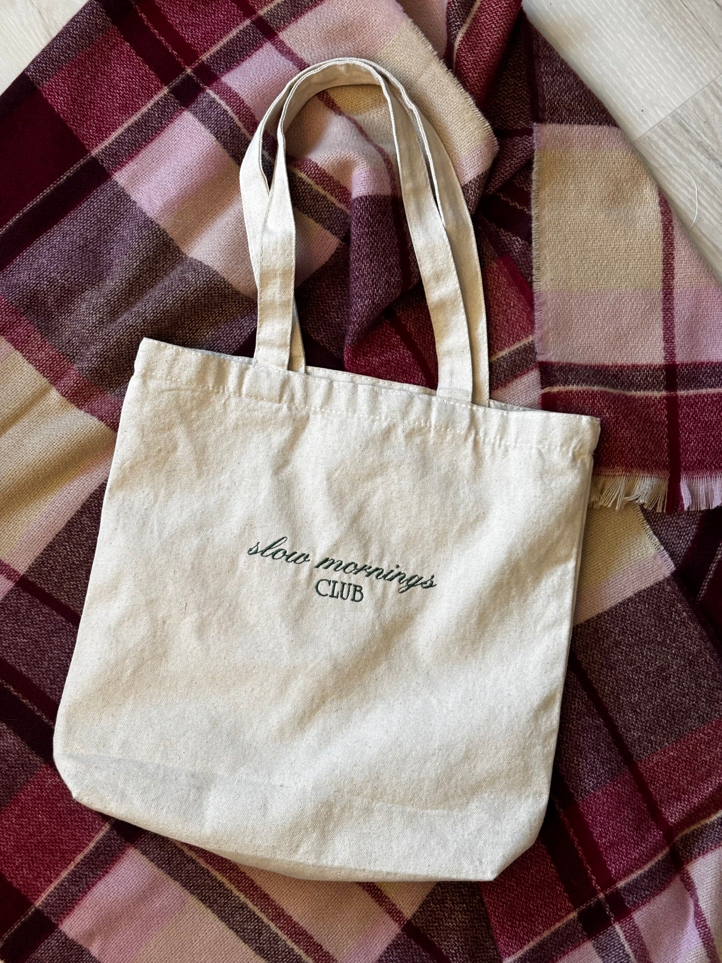 Slow Mornings Club Tote Bag