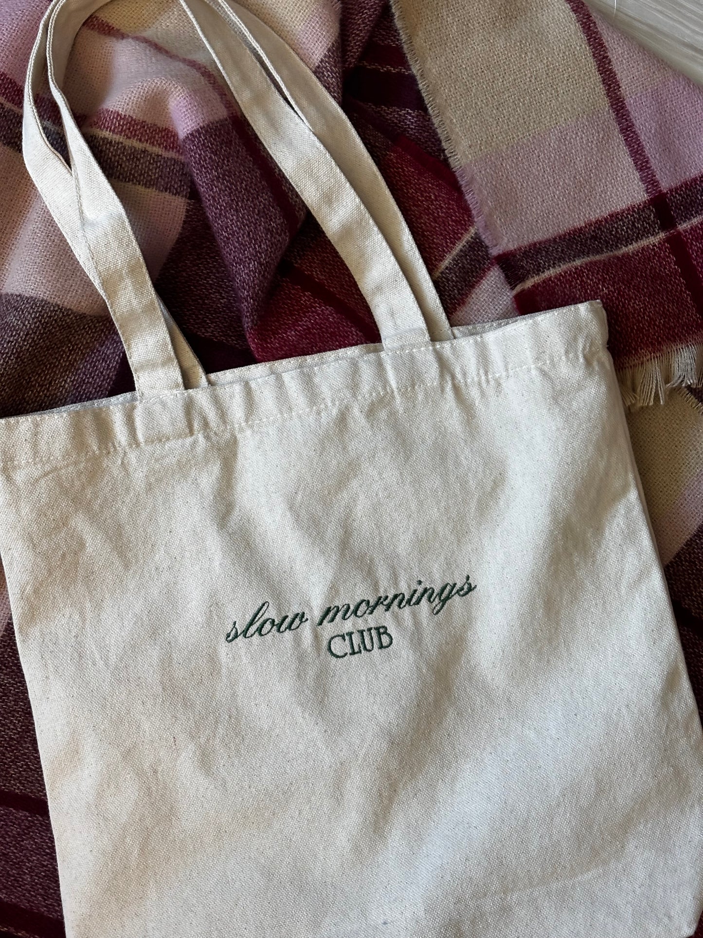 Slow Mornings Club Tote Bag